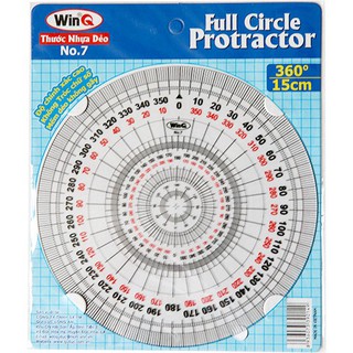 [Giá Tốt] Thước vẽ kỹ thuật, Thước đo độ, Full Circle Protractor Ruler No7