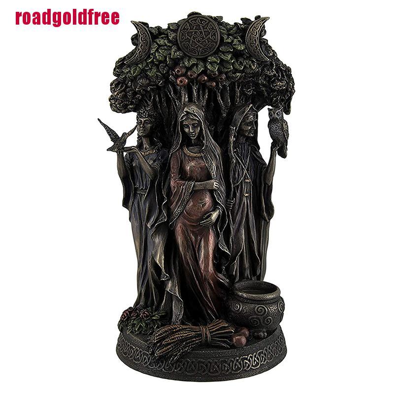 [rofreeVN]Resin Danu Irish Triple Goddess Of The Tuatha De Danann Bronze Finish Statue