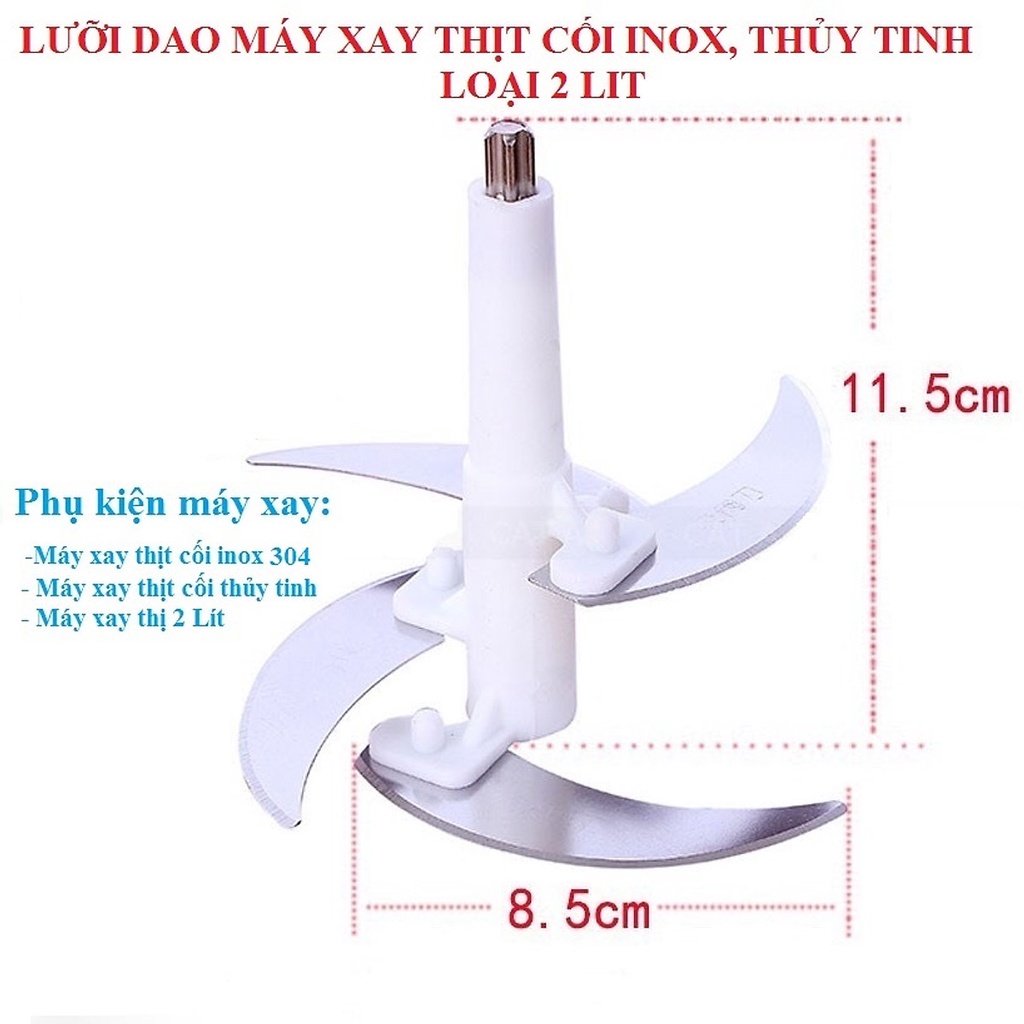 Lưỡi dao máy xay thịt 2L đa năng NONOSTYLE Lưỡi kép 4D thép không gỉ thay thế dễ dàng