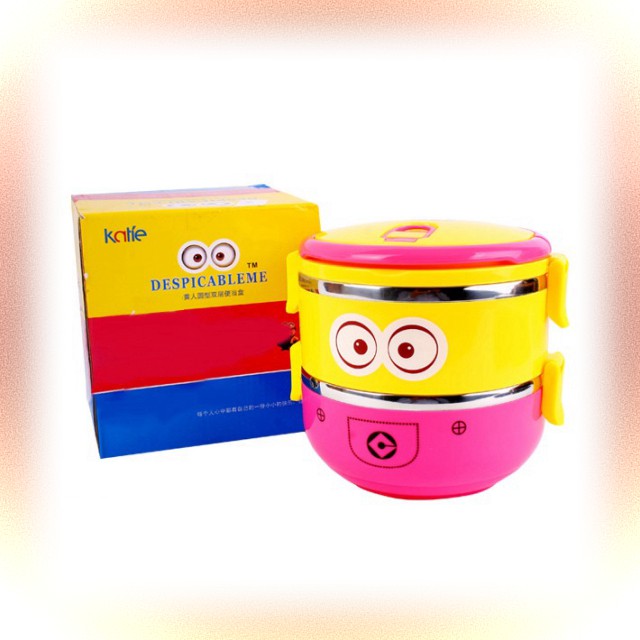 HOT'' Hộp Cơm Giữ Nhiệt 2 Tầng Hình Minion MỚI RẺ