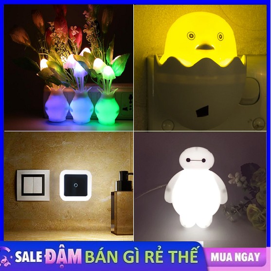 Đèn Ngủ Cảm Ứng Ánh Sáng, Bóng Ngủ Led Mini Cảm Biến Cắm Điện Tự Động Bật Tắt Tiết Kiệm Điện Năng, Ánh Sáng Dịu Nhẹ