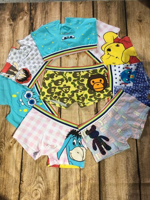 Quần lót nam boxer hoạt hình, sịp nam hoạt hình cotton co giãn 4 chiều thấm hút mồ hôi tốt