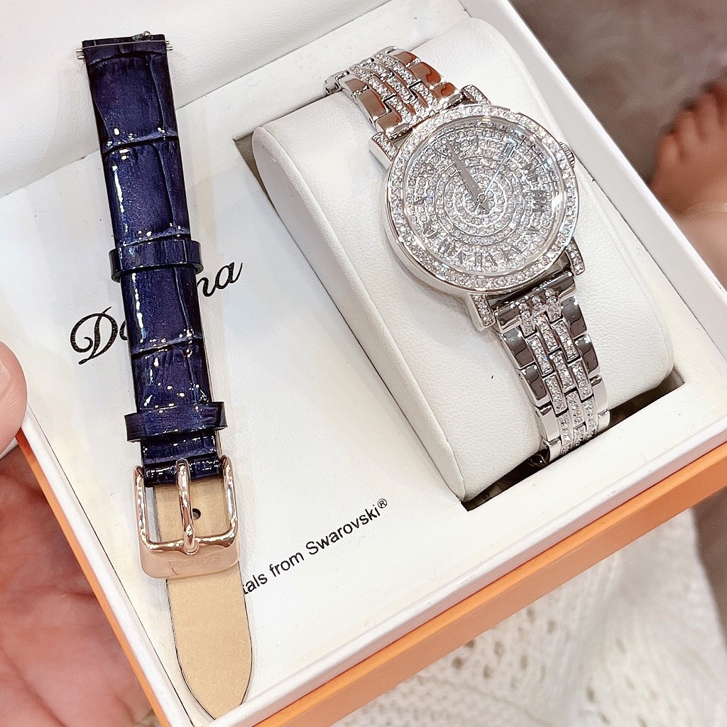 Set Đồng Hồ Nữ Davena 61620 Silver Chính Hãng 30mm