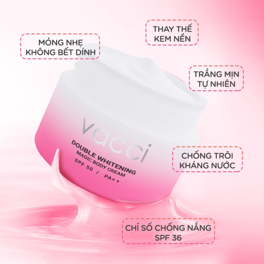 Kem Dưỡng Trắng Và Nâng Tông Da Body VACCI 160ml