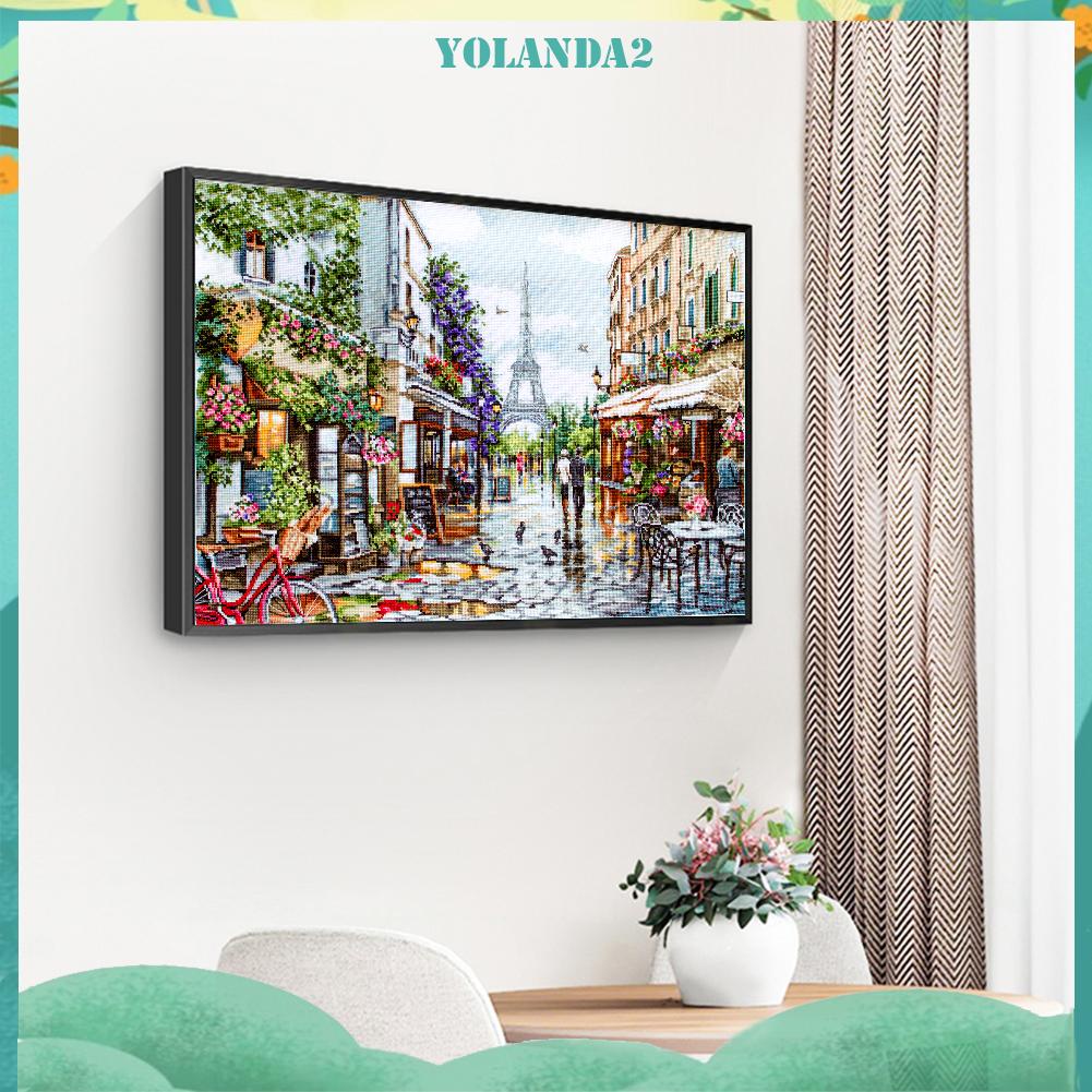 Bộ Tranh Thêu Chữ Thập 11ct Tự Làm Hình Đường Phố Paris