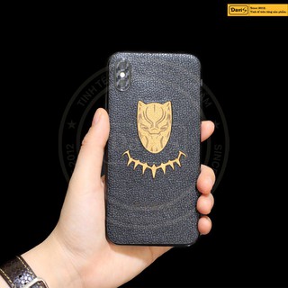 Miếng dán da dán Iphone X - Da bò thật 100%  - Phiên bản Báo Đen - Chính hãng Davis
