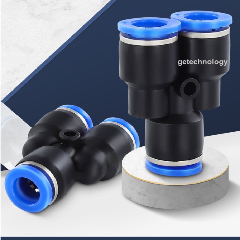 ĐẦU NỐI NHANH PY, ĐẦU NỐI KHÍ PY 3 ĐẦU ỐNG PY-04 PY-06 PY-08 PY-10 PY-12
