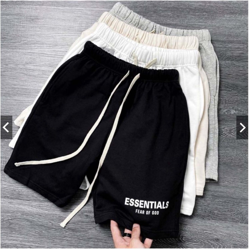 Quần short Nam dáng lửng Essential chất nỉ dây rút nhiều màu