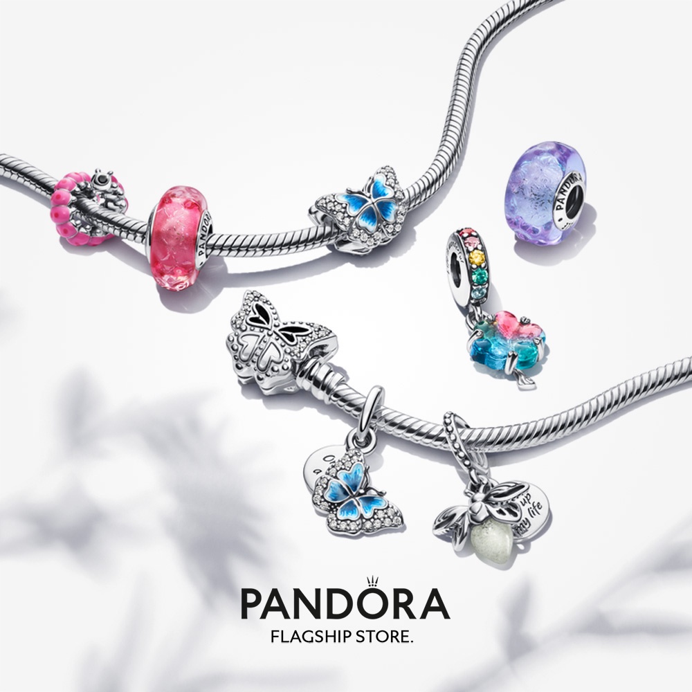 Pandora Vòng Tay Mạ Bạc Mặt Hình Cây Murano Mã u713