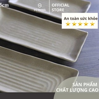 Đĩa Chữ Nhật Nâu Đá Nhựa Melamine Cao Cấp Dùng Trong Nhà Hàng, Quán Ăn