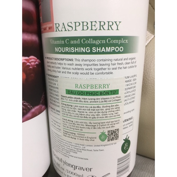 Dầu gội xả phúc bồn tử raspberry beautyengrsver hương thơm sang trọng mềm mượt