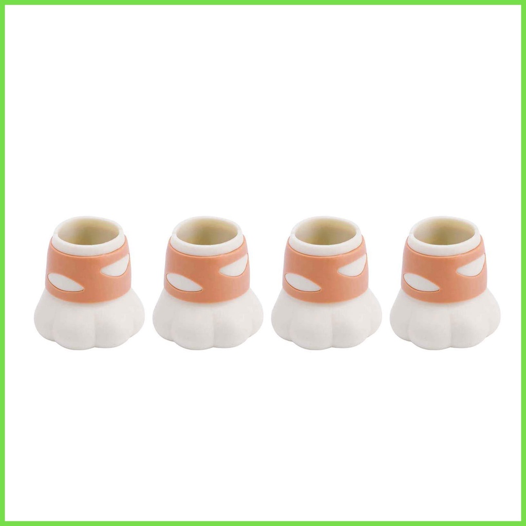 Set 4 Miếng Silicon Bọc Chân Bàn Ghế Bảo Vệ Sàn Nhà Chống Trầy Xước Hình Dấu Chân Mèo