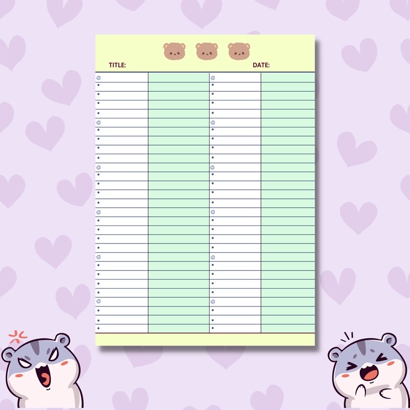 Tập Giấy Note Ghi Chép Bài Size A5 Hình Vẽ Dễ Thương Màu Pastel Hàn Quốc