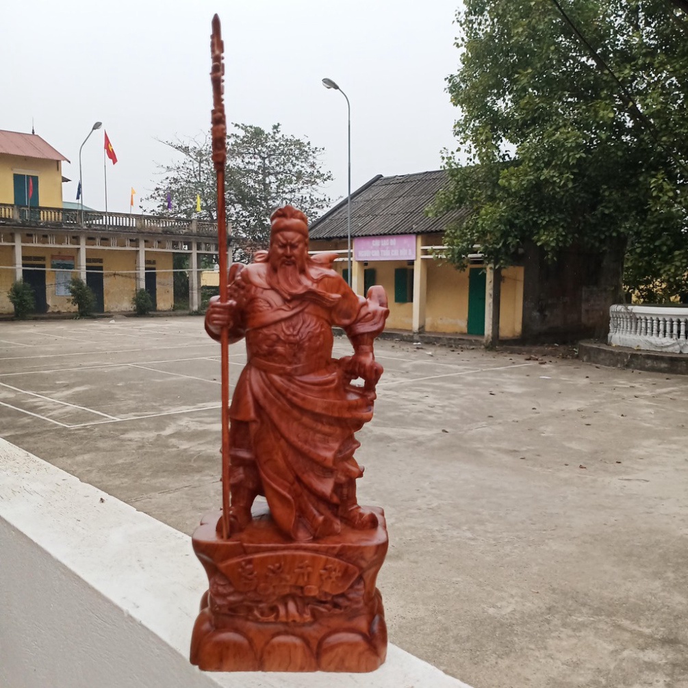 Tượng Quan vân trường Quan công gỗ hương cao 30
