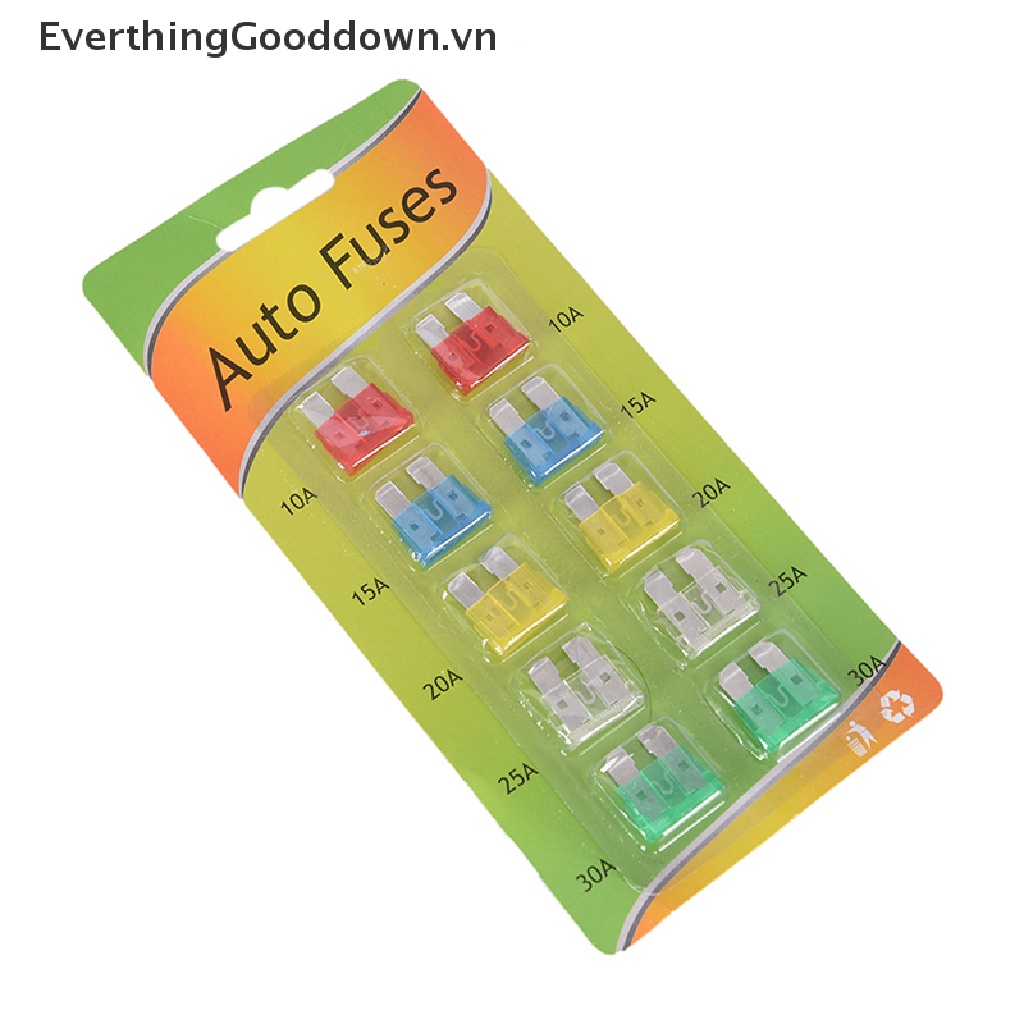 Everthinggood Bộ Cầu Chì Hợp Kim Kẽm 10-30A Bền An Toàn Cho Xe Hơi