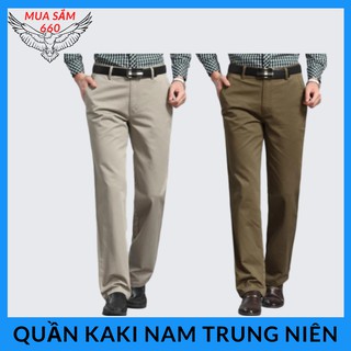 BIGSIZE-Quần kaki nam trung niên ống suông cao cấp, quần dài nam size 27 đến 38-MS020