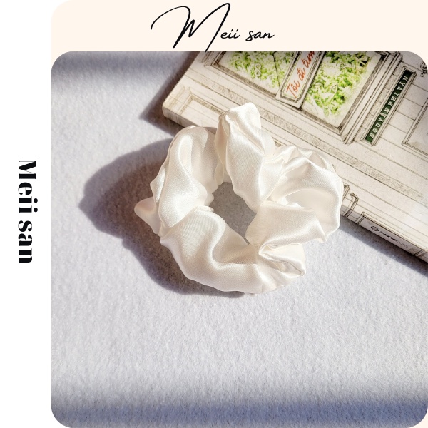 Scrunchies dây buộc tóc vải lụa satin, dây cột tóc thời trang cho nữ - Meiisan