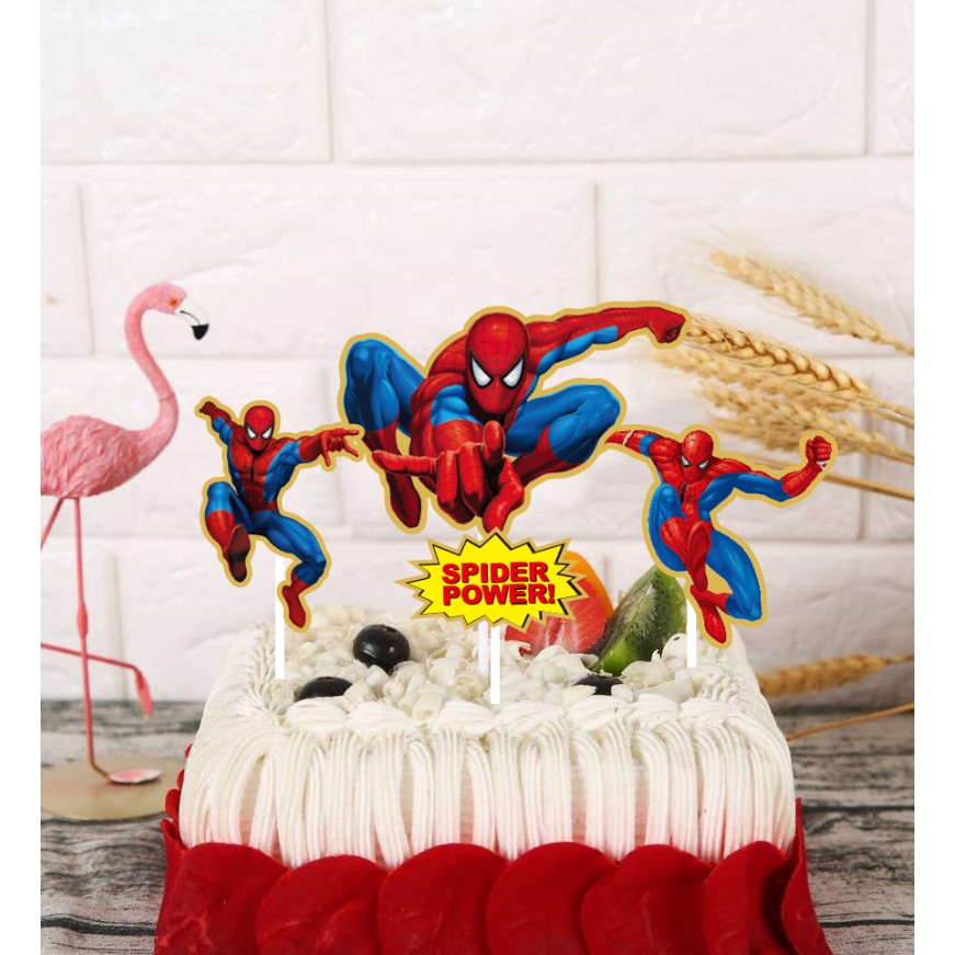 Bộ hình cắm giấy siêu nhân Superman trang trí bánh sinh nhật, topper cake