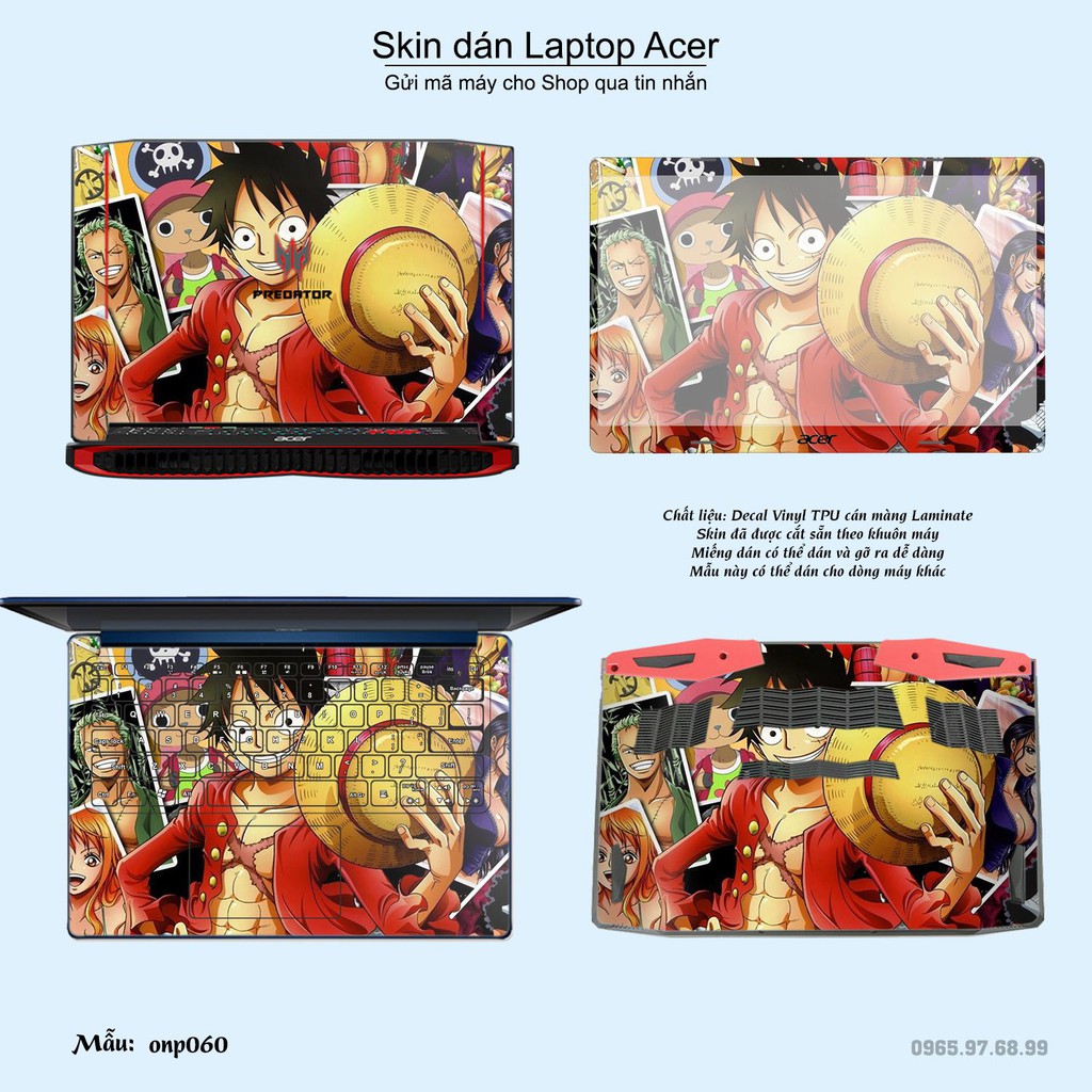 Skin dán Laptop Acer in hình One Piece _nhiều mẫu 3 (inbox mã máy cho Shop)