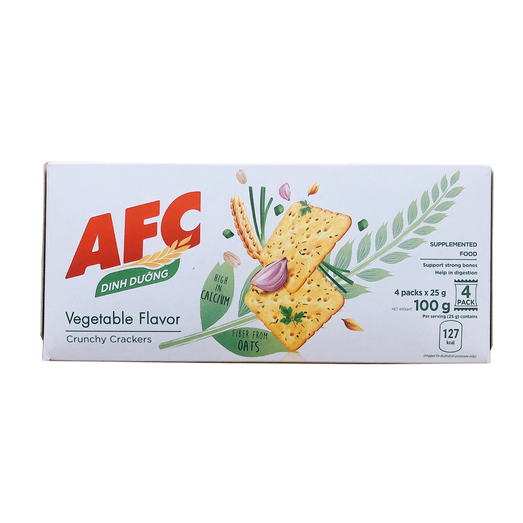 Bánh Quy Cracker AFC Dinh Dưỡng Vị Rau (Hộp 100g)