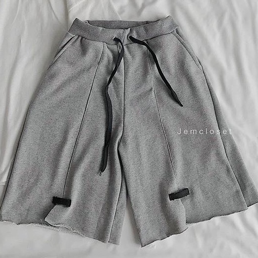 Quần short nữ JEMCLOSET vải lửng chất liệu da cá xẻ lai cá tính mặc đi chơi - 2388