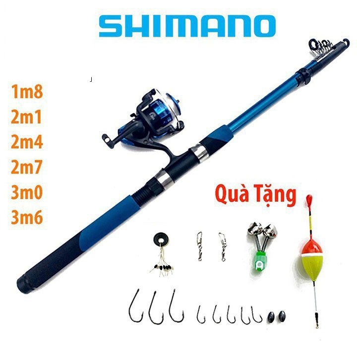 Cần câu máy Shimano Cao Cấp, đủ size, tặng kèm máy câu, dây câu, lưỡi câu và phụ kiện đầy đủ