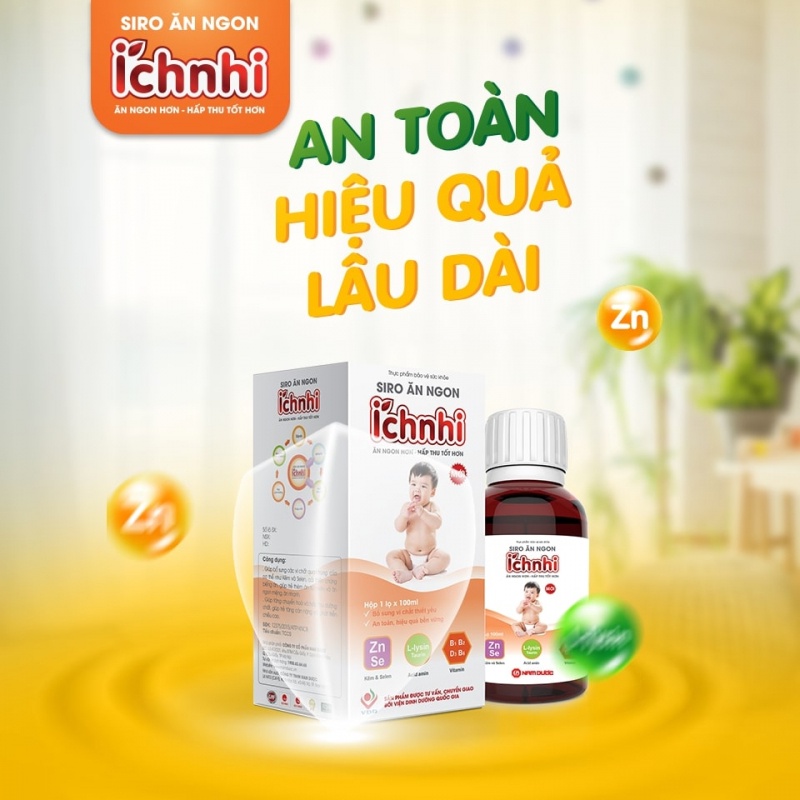 Siro Ăn Ngon Ích Nhi - Bổ sung các vi chất, cải thiện các chứng biếng ăn, giúp ăn ngon miệng và nhanh hơn (100ml).