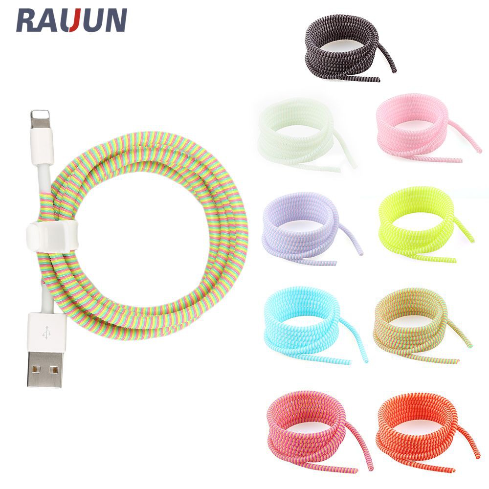 Dây Lò Xo Quấn Bảo Vệ Dây Cáp Dữ Liệu 1.4m Cho Iphone Android Usb