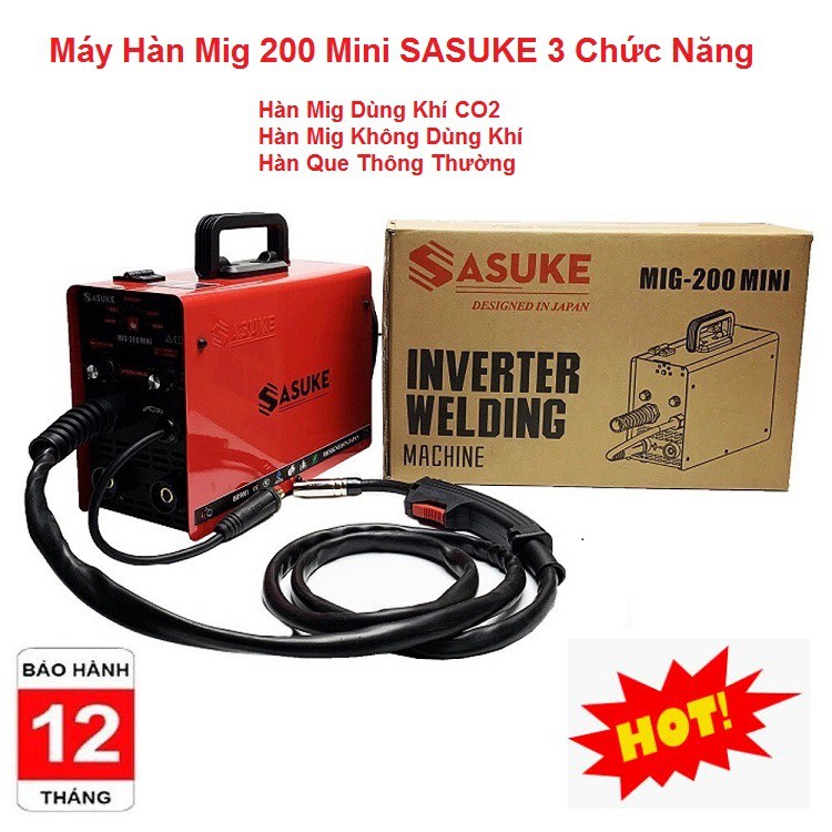 Máy Hàn Sasuke Mic 200 Mini, Máy Hàn mini 3 Chức Năng Tặng Kèm 1 Cuộn Dây 1Kg