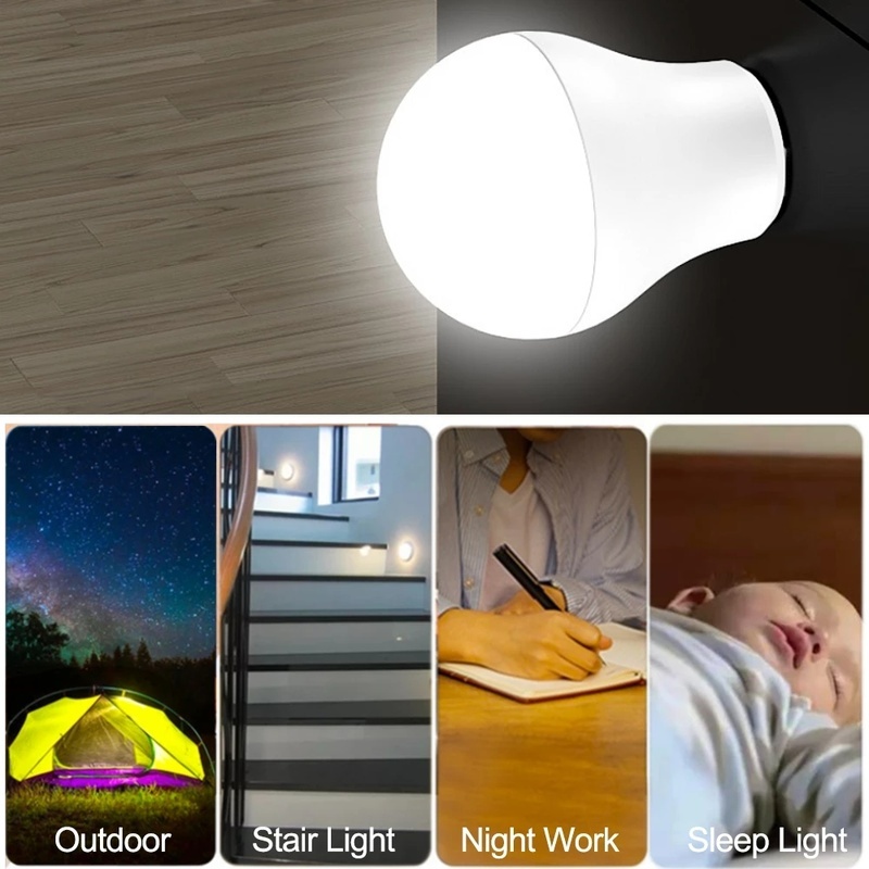 Set 2 Đèn LED USB Không Dây Thân Thiện Với Môi Trường Ánh Sáng Trắng Ấm Bảo Vệ Mắt Dùng Trong Nhà/Đi Cắm Trại/ Đọc Sách