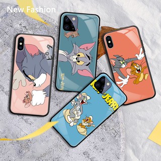 Ốp lưng tráng gương chống va đập in hình mèo và chuột cho iphone 7 plus 8 6 11 pro xr xs 12 max - A417