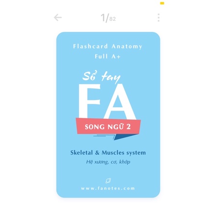 Sổ tay FA song ngữ// flashcard anatomy song ngữ