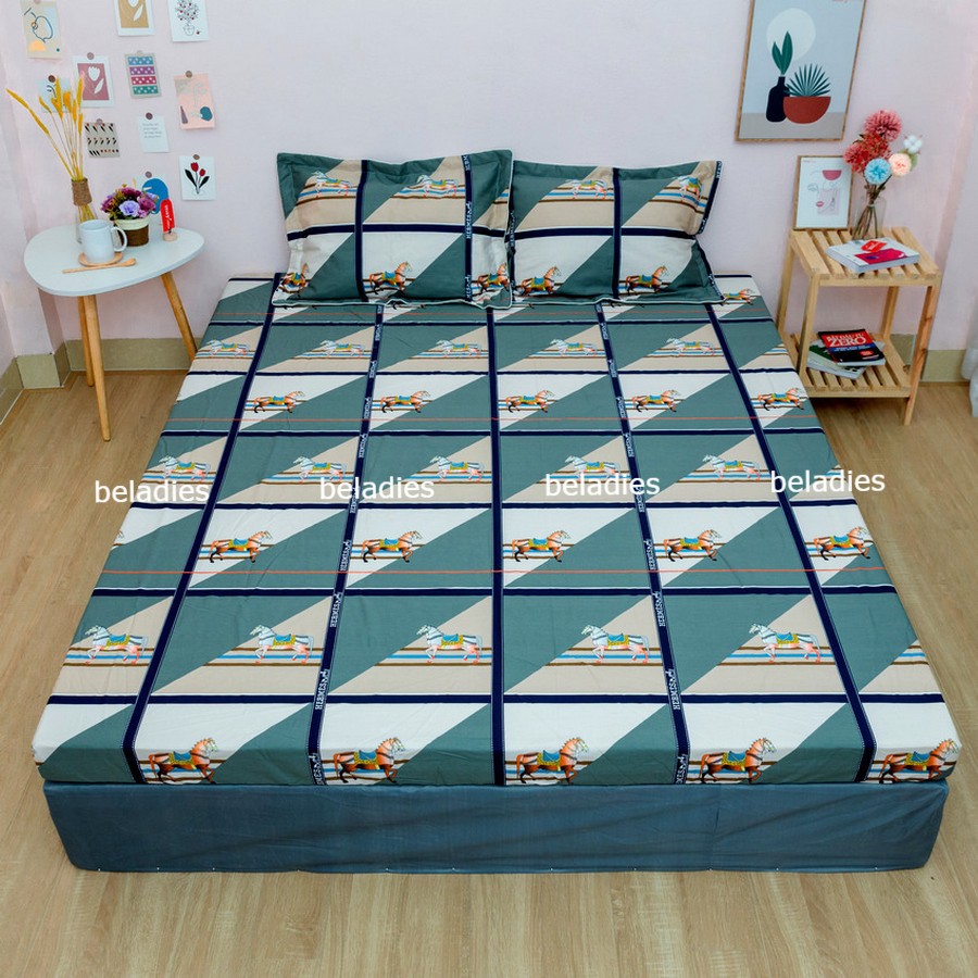 Ga giường cotton bo chun bọc đệm 1m2 1m6 1m8 2m2 100% cotton Hàn Quốc May bedding