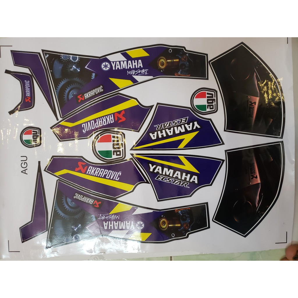 Tem decal dán nón Agu Yamaha xanh