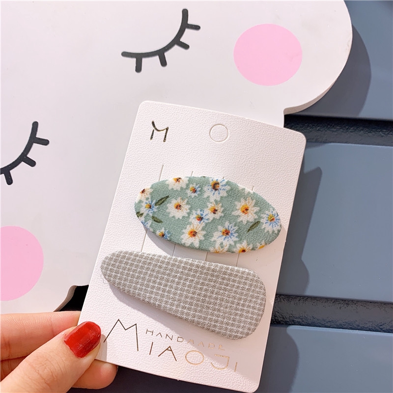 Set 2 Kẹp Tóc Họa Tiết Hình Học Thời Trang Cho Nữ