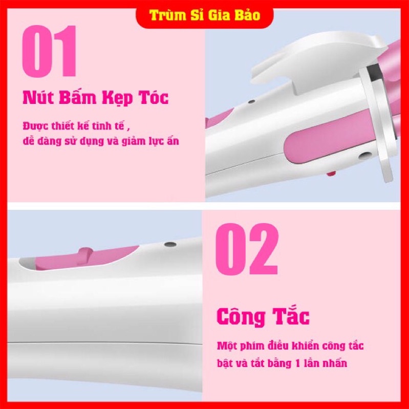 Máy uốn tóc mini đa năng giá rẻ, máy là duỗi uống tóc xoăn sóng làm thẳng 2 in 1 chính hãng