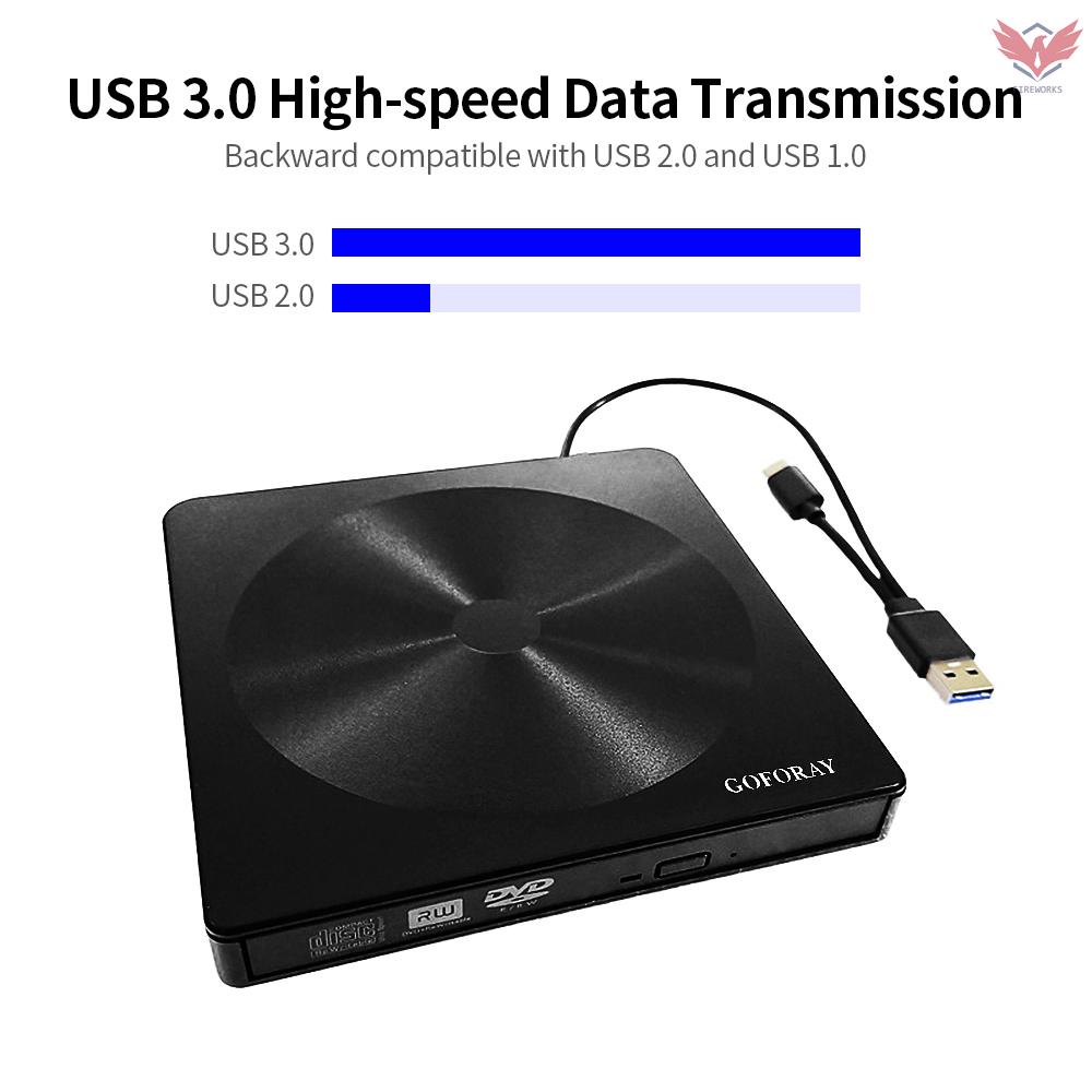 Đầu Đọc Đĩa Dvd Cd-Rw Dvd-Rw Cd Dvd Rom Cổng Usb 3.0 Type-C Cho Windows / Mac Os | BigBuy360 - bigbuy360.vn