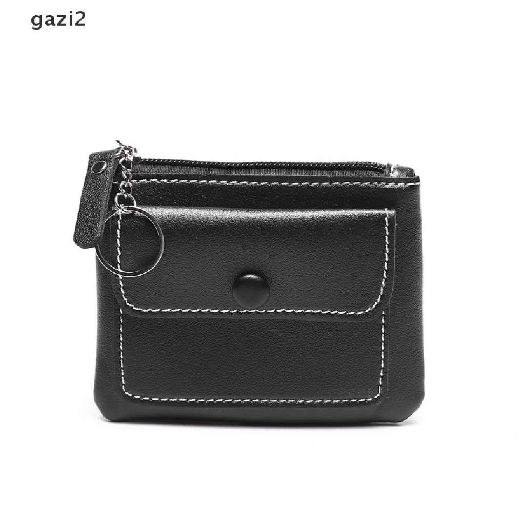 Ví da PU ngắn màu trơn tùy chọn có khoá kéo cho nữ