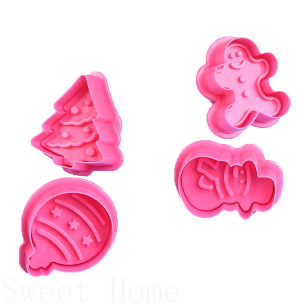 Set 4 khuôn cắt bánh chủ đề Giáng Sinh độc đáo tiện dụng