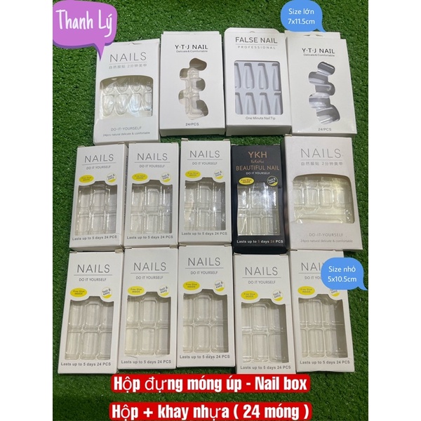 Thanh lý hộp đựng Nail Box 24 móng, hộp đựng móng úp