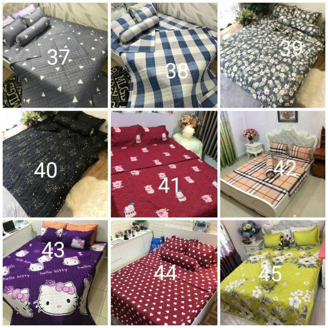 Trọn bộ chăn hè ga gối 4 món poly cotton nhiều mẫu 2019(lấy thêm ôm ib shop gửi link ôm)