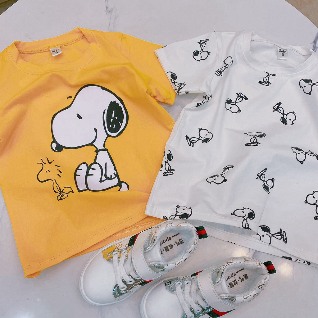 Áo Phông Cộc Tay Cổ Tròn In Hình Cún Snoopy [A06-2021] - Babi mama