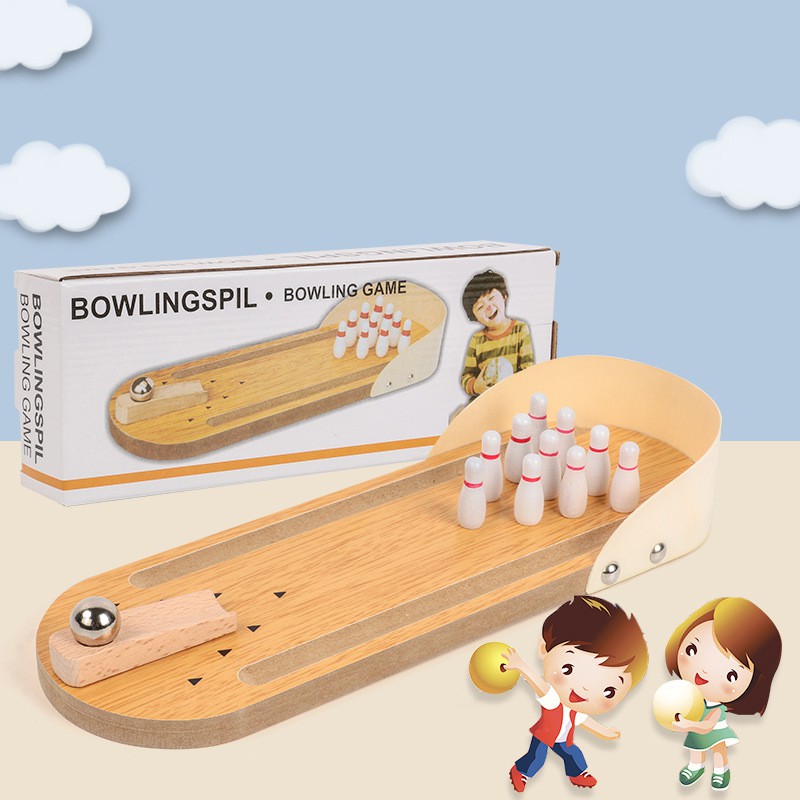 Bộ Đồ Chơi Bowling Mini Cho Bé Tương Tác Với Ba Mẹ - Đồ Chơi Vận Động Bằng Gỗ Cao Cấp