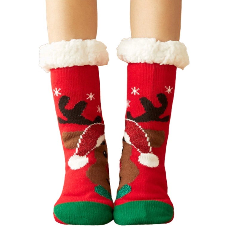 Vớ lông cừu nhân tạo dày giữ ấm họa tiết hoạt hình dễ thương cho nữ