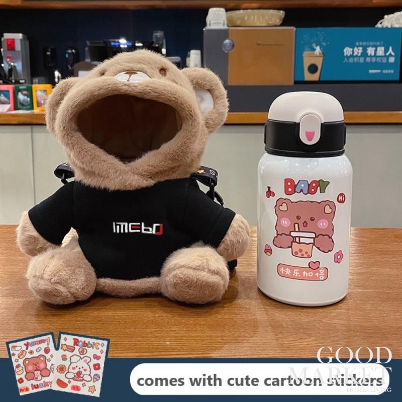 Bộ Bình Nước Giữ Nhiệt Bằng Thép Không Gỉ 316 Dễ Thương Dung Tích 450ML