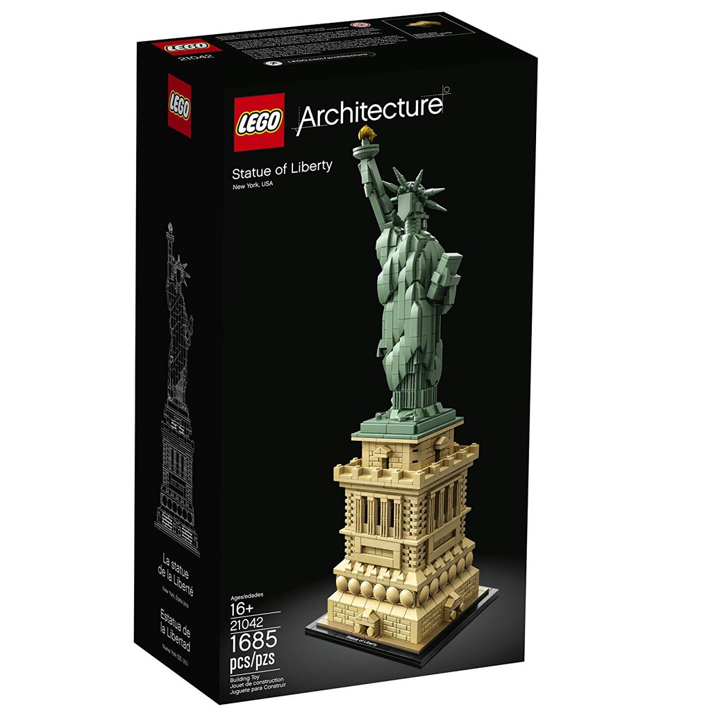 [CÓ HÀNG] Lego UNIK BRICK 21042 Architecture Statue of Liberty Bộ lắp ráp tượng Nữ Thần Tự Do chính hãng (như hình).