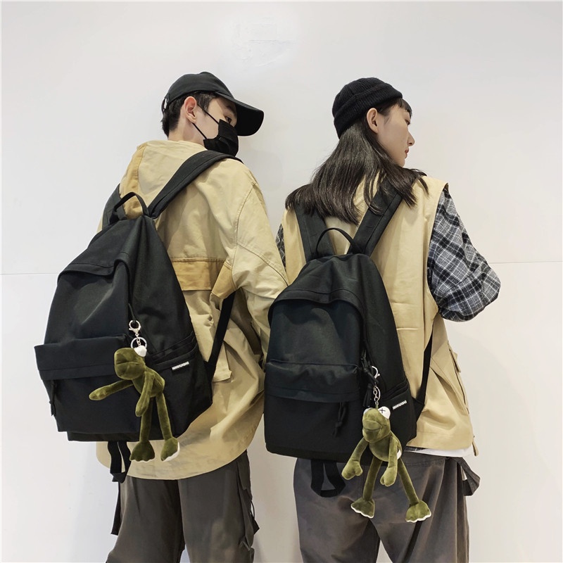 Balo nam nữ bằng vải oxford màu trơn chống nước phong cách Hàn Quốc