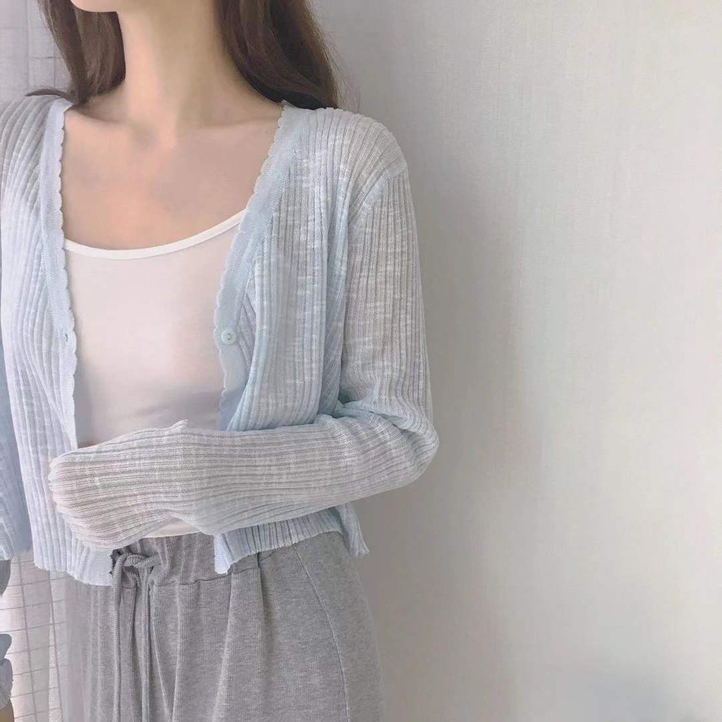 Áo khoác cardigan dệt kim mỏng phong cách cá tính thanh lịch cho nữ