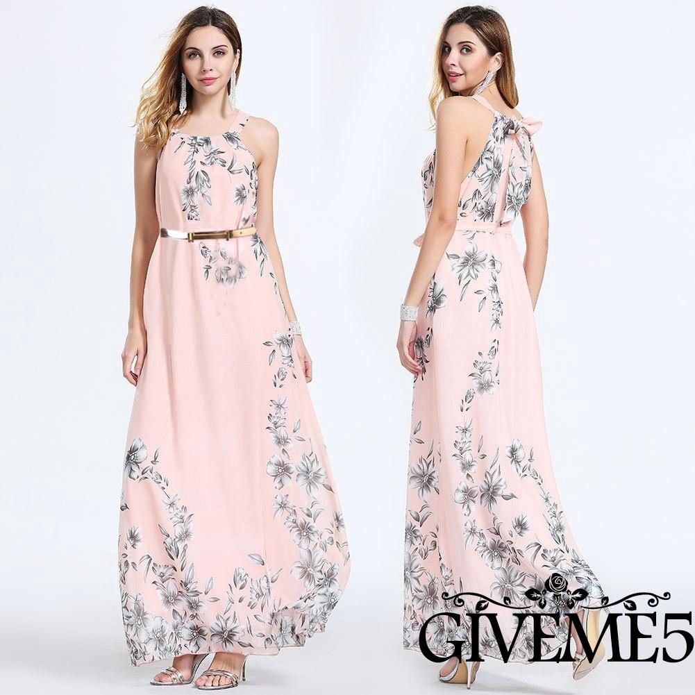 Đầm voan dài đi biển phong cách boho thời trang xinh xắn cho nữ