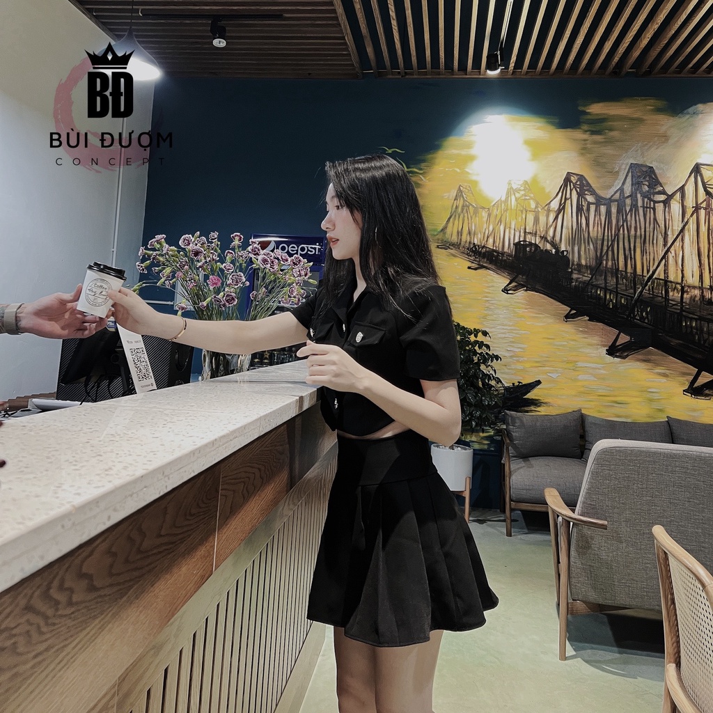 [CHÍNH HÃNG] Set áo vest cộc chân váy xếp ly 2022 Bùi Đượm Concept